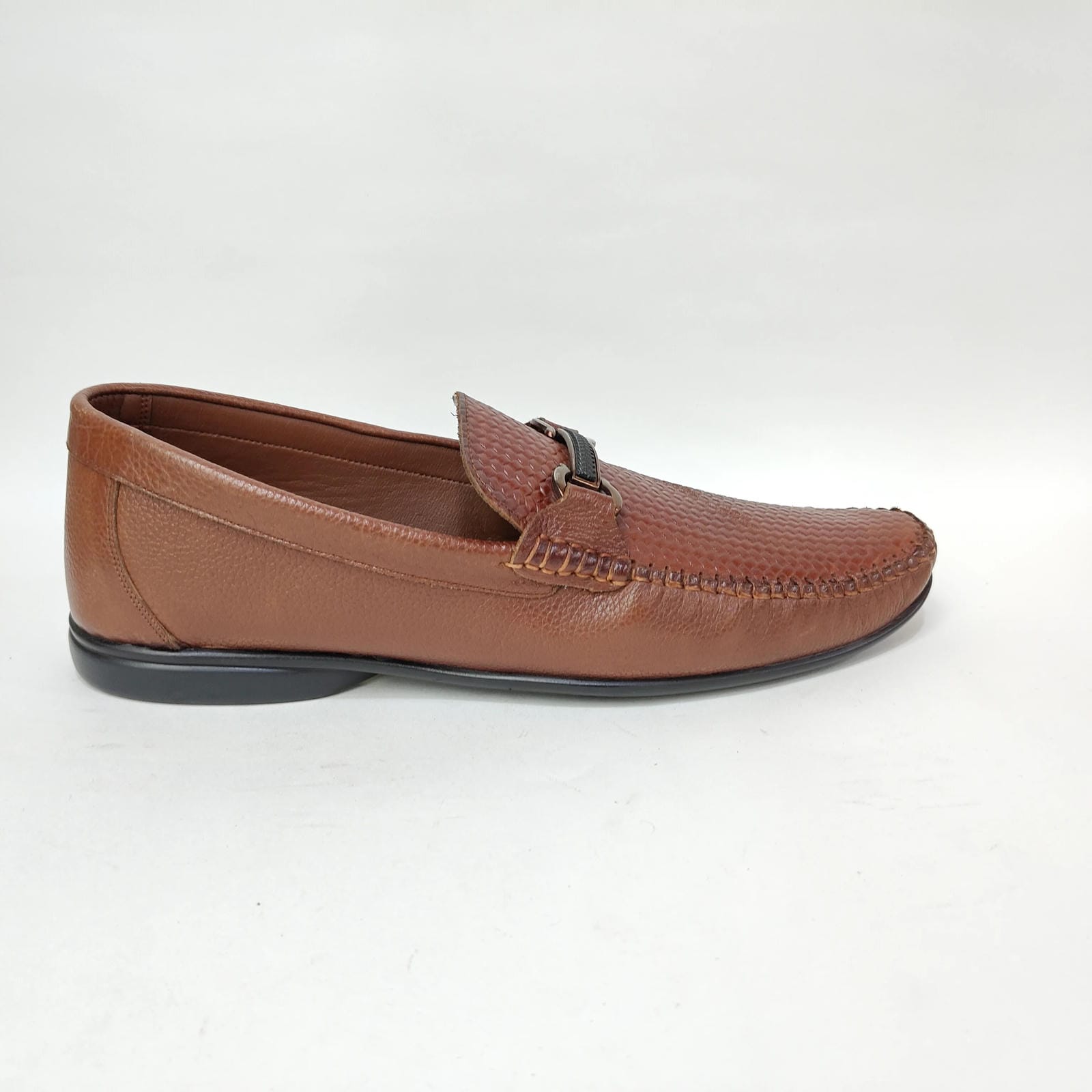 StepUpStyle Men’s Cross Pattern Loafer Shoe – Black & Brown