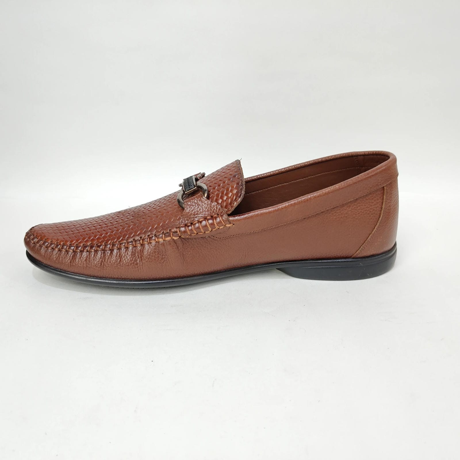 StepUpStyle Men’s Cross Pattern Loafer Shoe – Black & Brown