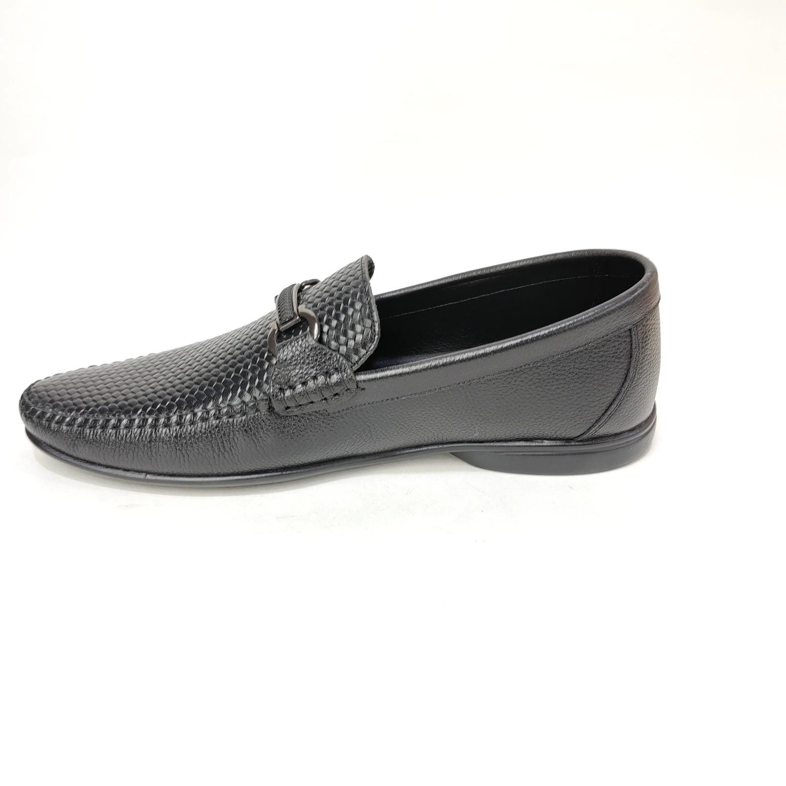 StepUpStyle Men’s Cross Pattern Loafer Shoe – Black & Brown