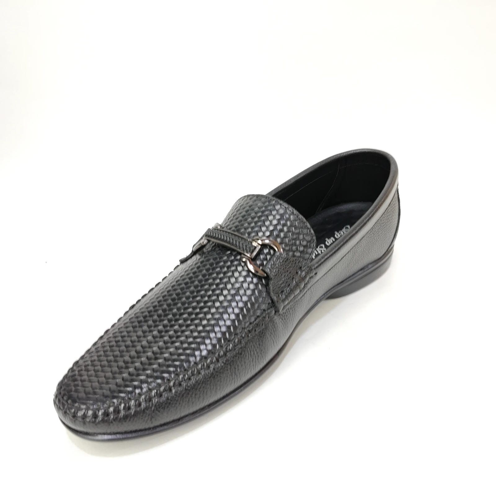 StepUpStyle Men’s Cross Pattern Loafer Shoe – Black & Brown