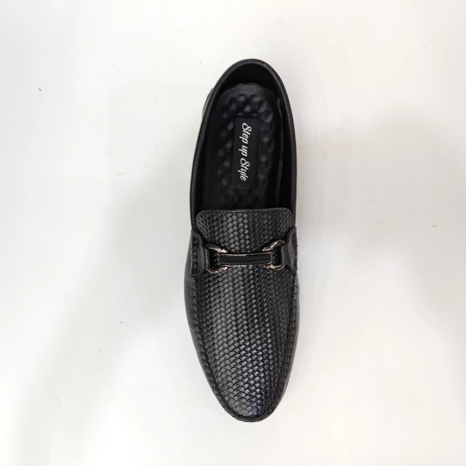 StepUpStyle Men’s Cross Pattern Loafer Shoe – Black & Brown