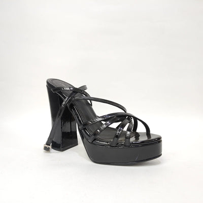 StepUpStyle Women’s Long Block Heel with 6 Belts – Black & Silver