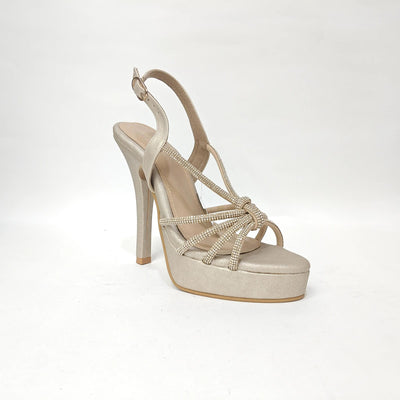 StepUpStyle Women’s Pencil Long Heel with Tie 4-Belt – Silver, Golden & Black