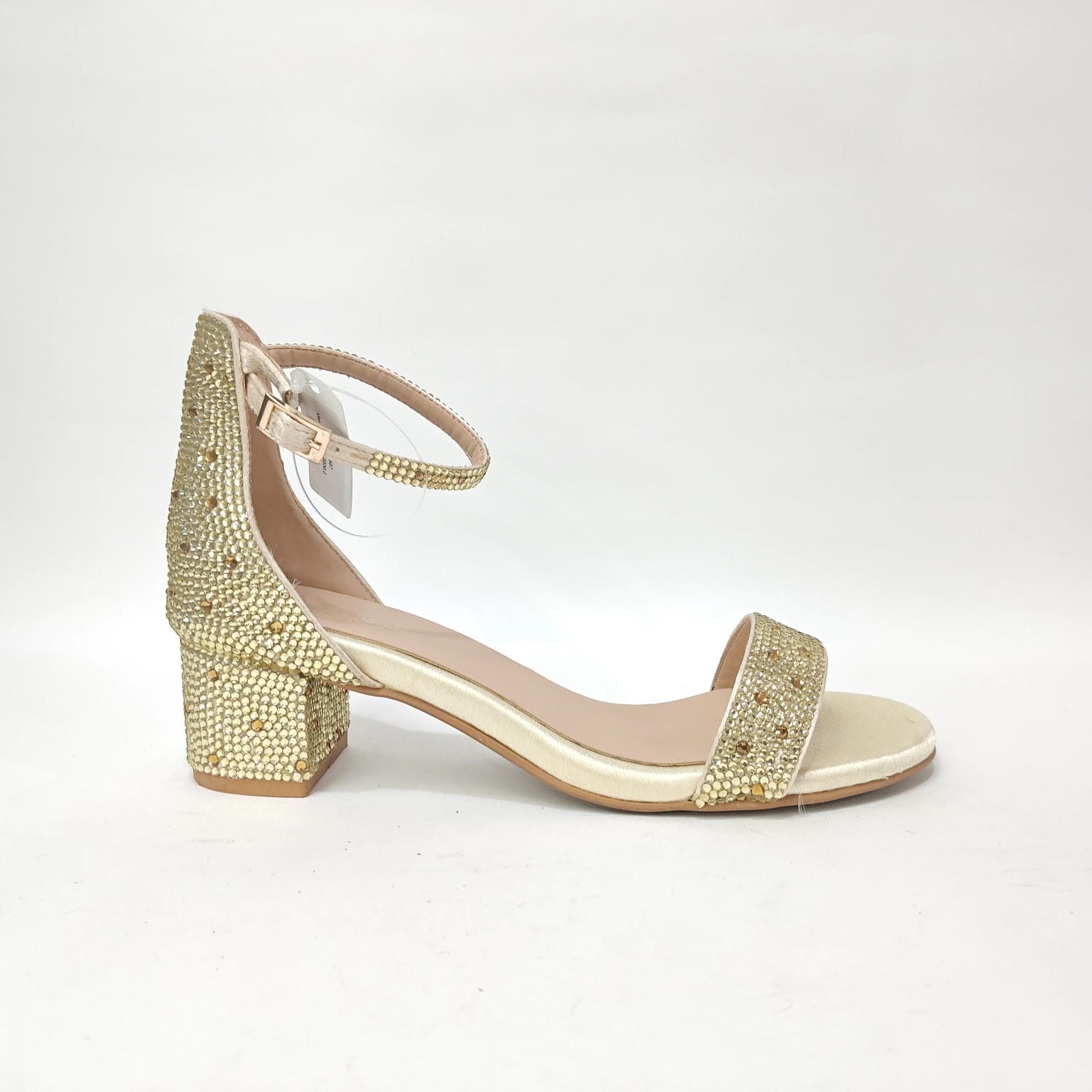 StepUpStyle Women’s Block Heel with Diamond Design – Gold & Black