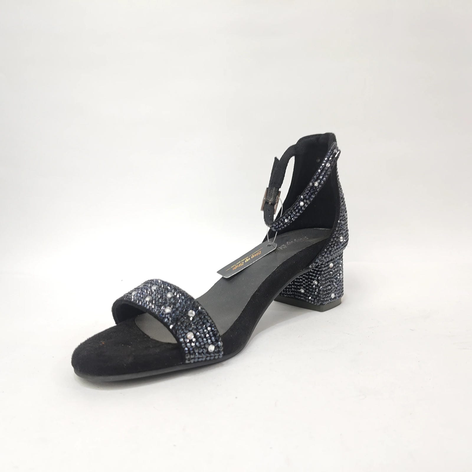 StepUpStyle Women’s Block Heel with Diamond Design – Gold & Black