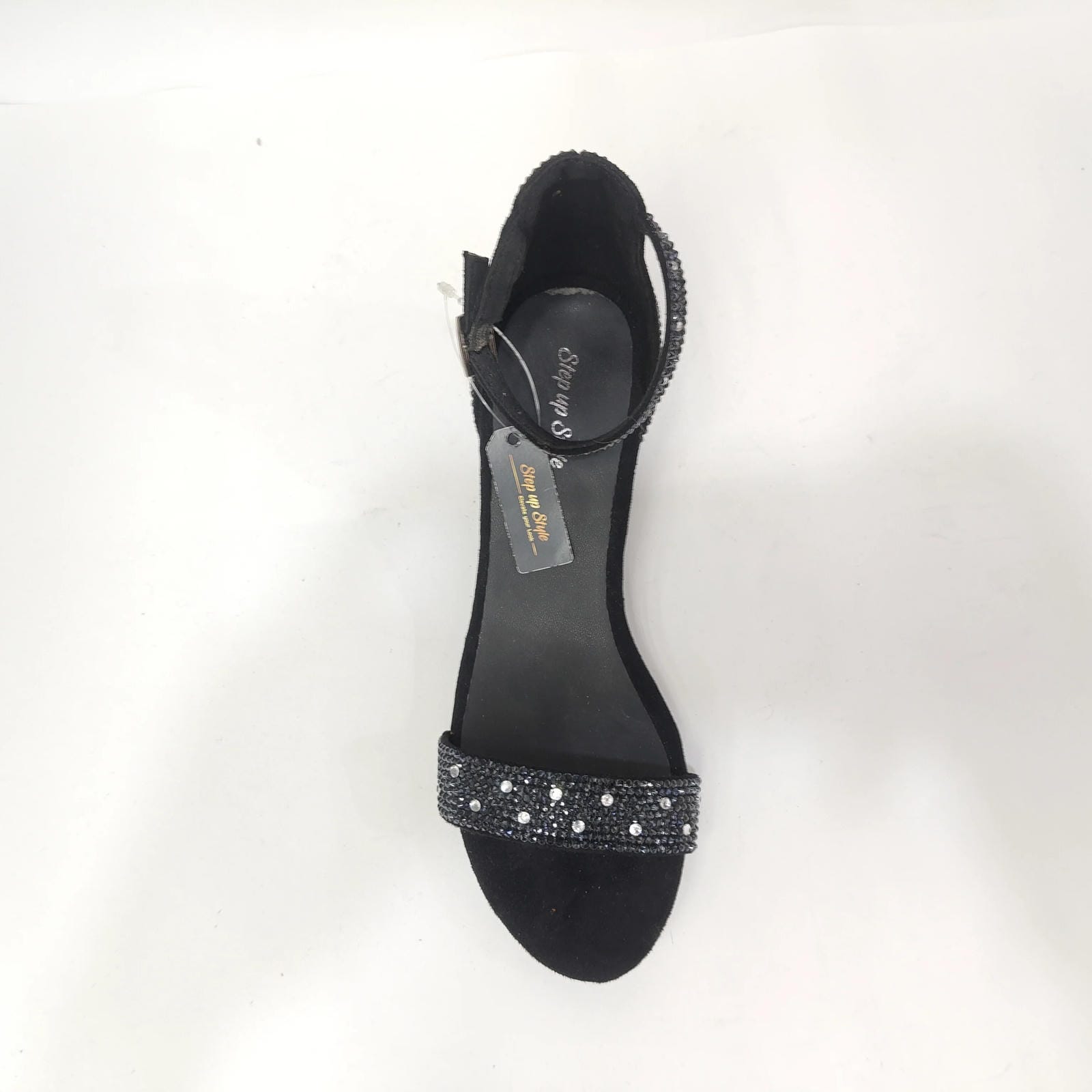 StepUpStyle Women’s Block Heel with Diamond Design – Gold & Black